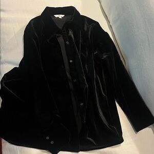 Banana Republic Luxe Black Velvet Shirt